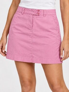 Vineyard Vines Pink Mini Skirt Size 6 Whale Logo Cotton Stretch